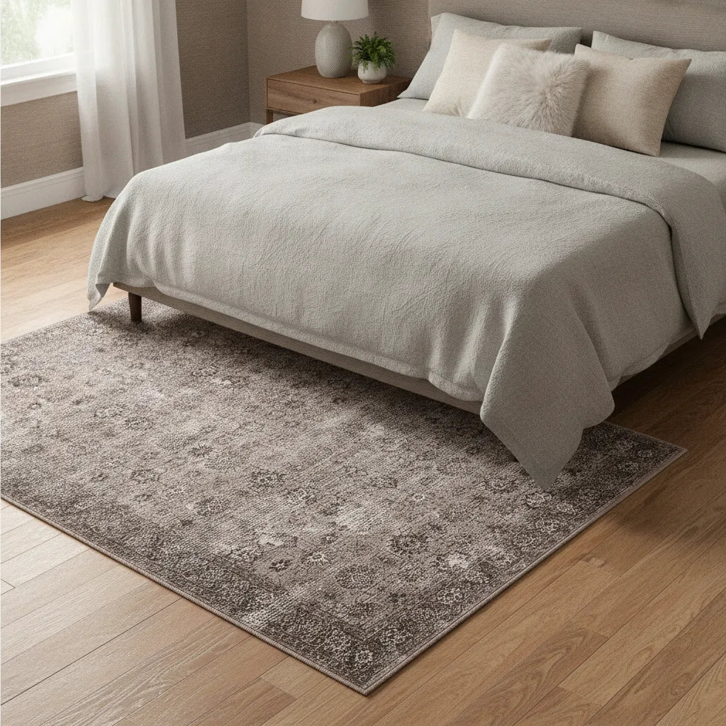 Tapis vintage délavé très fin