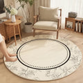 Tapis rond fleuri minimaliste