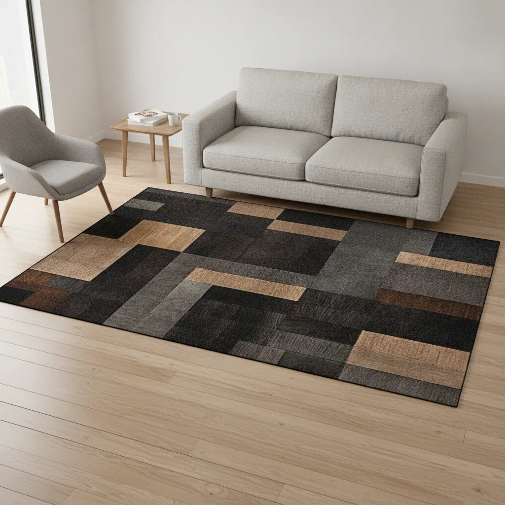 Tapis salon abstrait en feutre doux