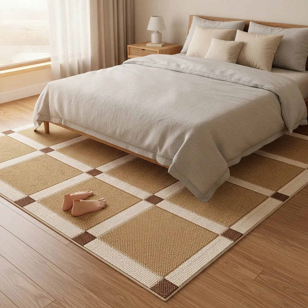 Tapis salon géométrique rétro doux