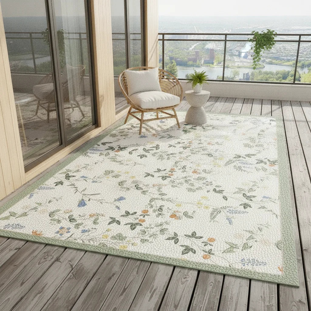 Tapis extérieur imprimé feuillage