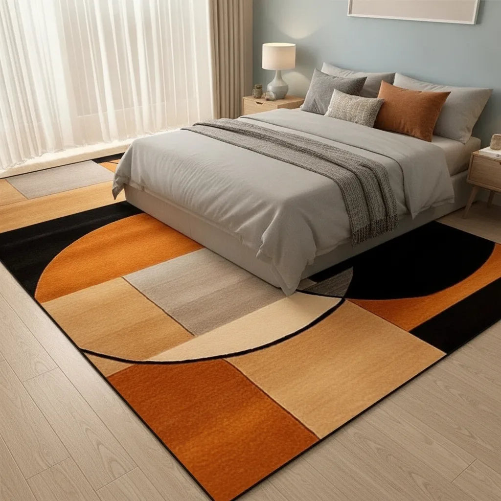 Tapis de chambre courbes modernes
