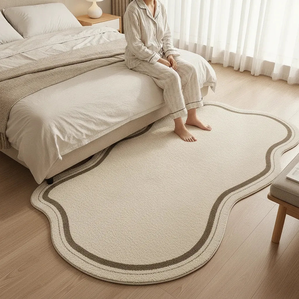 Tapis de chambre crème moelleux
