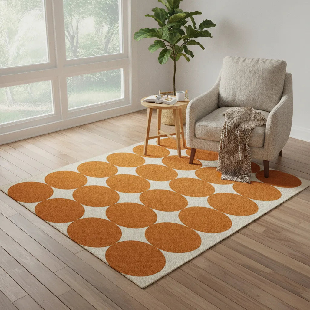 Tapis boho motif géométrique lavable