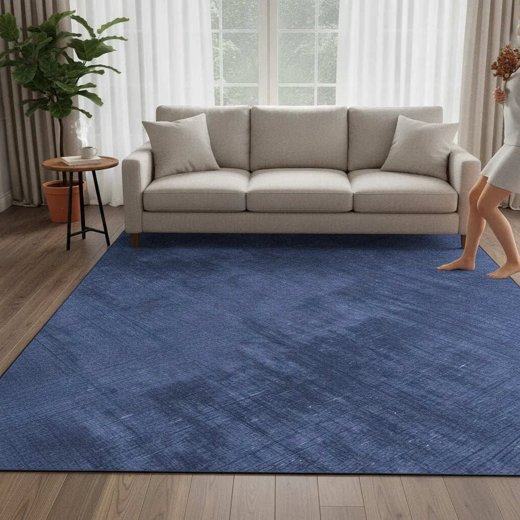 Tapis salon uni doux et lavable