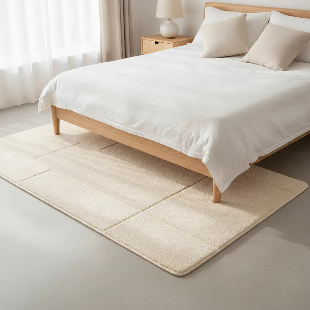 Tapis de chambre crème moelleux