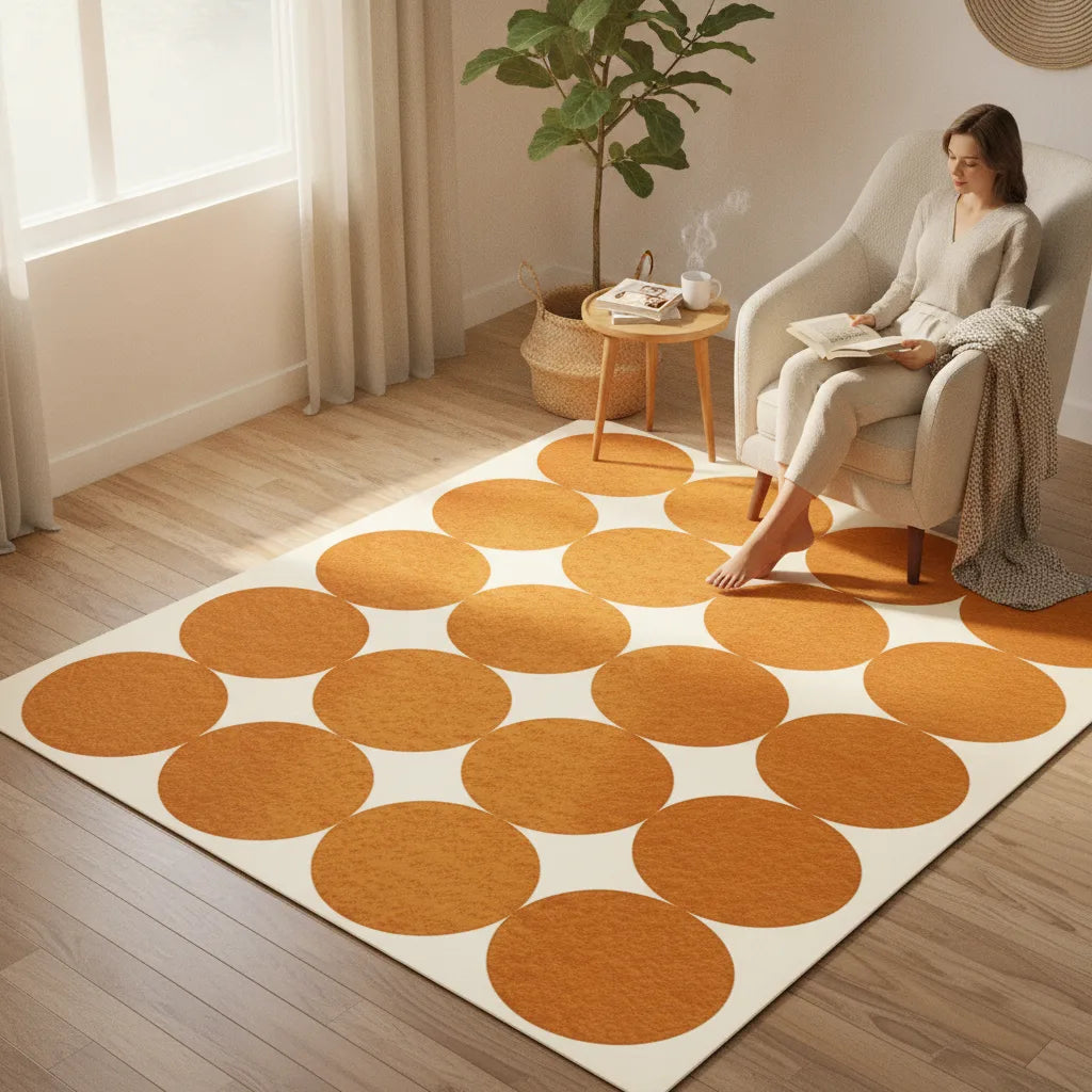 Tapis boho motif géométrique lavable