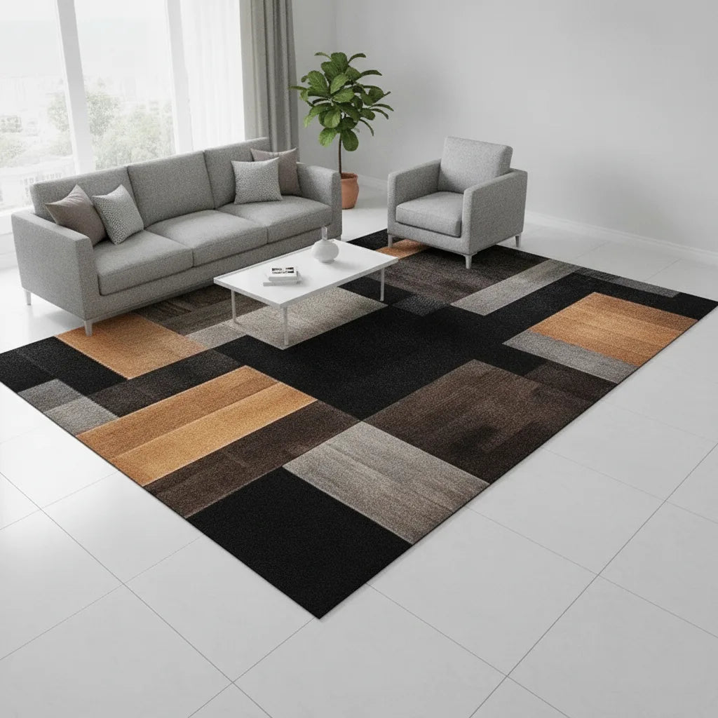 Tapis salon abstrait en feutre doux