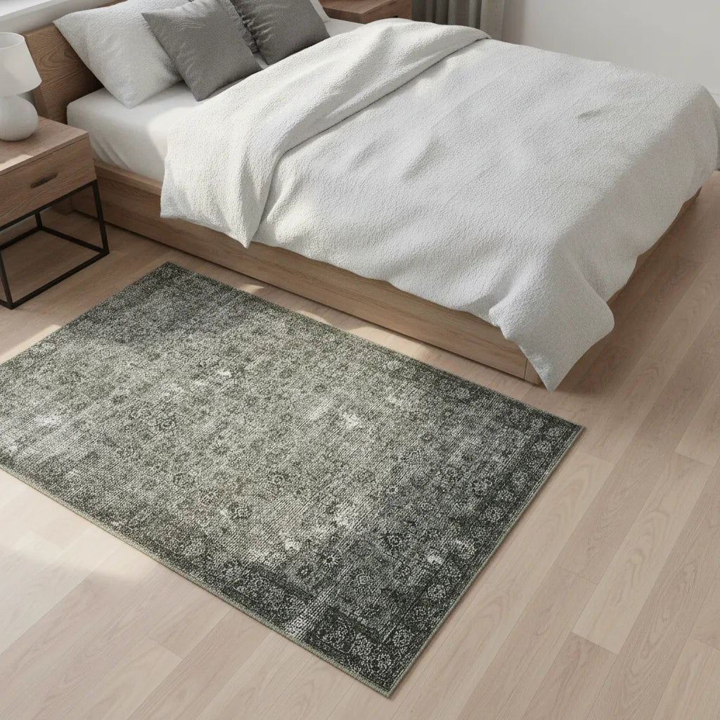 Tapis vintage délavé très fin
