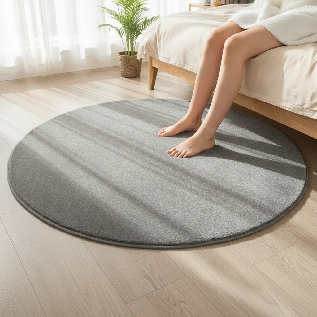 Tapis rond velours doux et épais