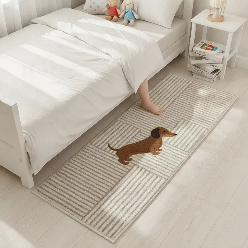 Tapis de chevet teckel tout doux