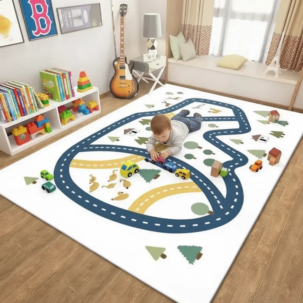 Tapis de jeu circuit voitures enfant