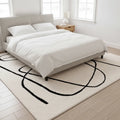 Tapis scandinave moelleux à lignes