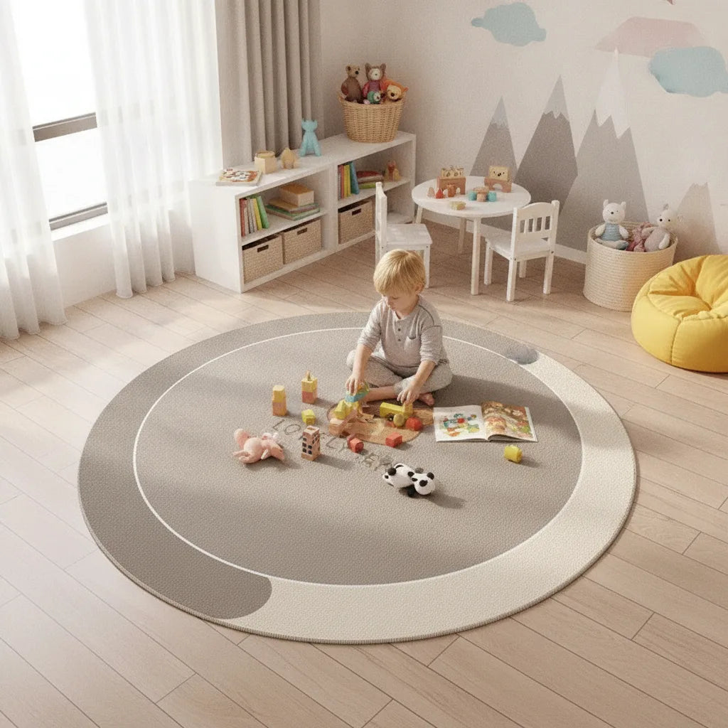 Tapis rond enfant motif rigolo