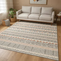 Tapis salon bohème rayé velours court