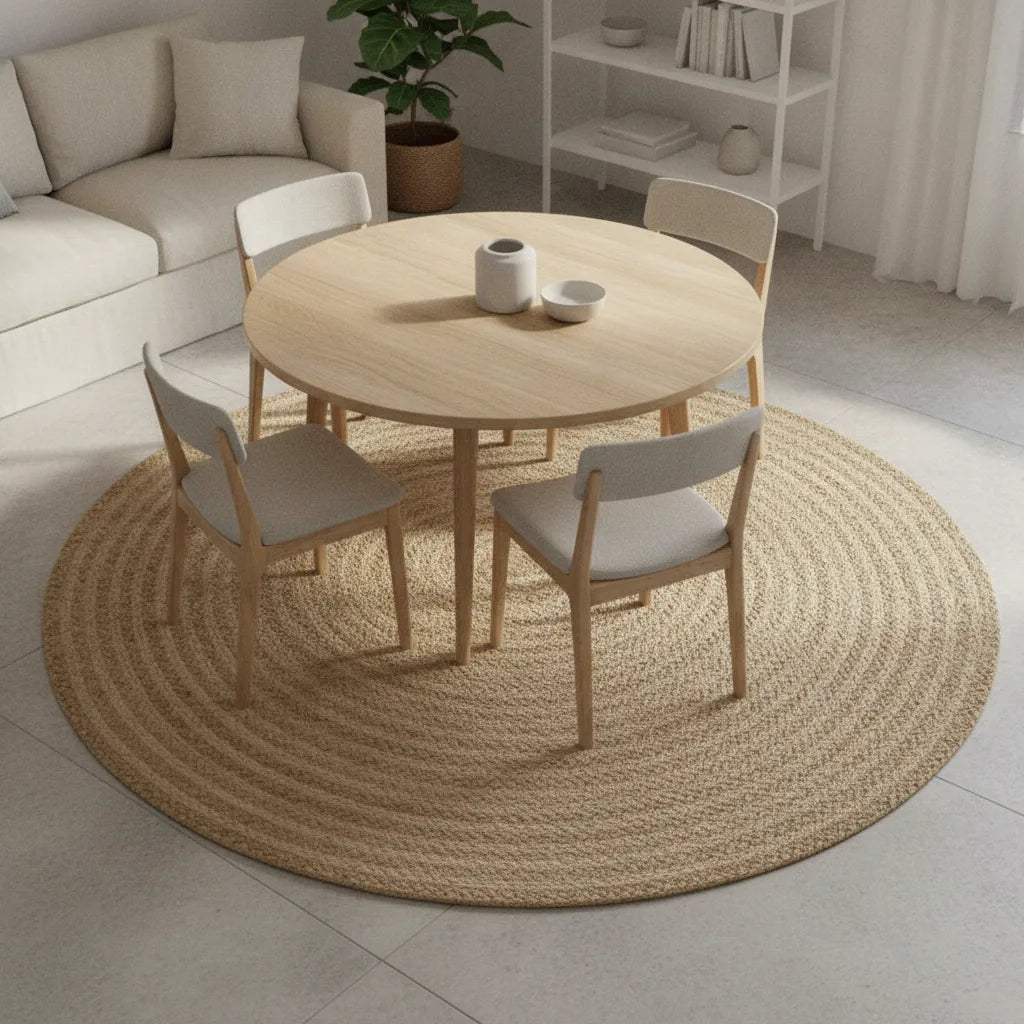 Tapis rond en jute naturel