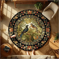 Tapis rond paysage tons terre