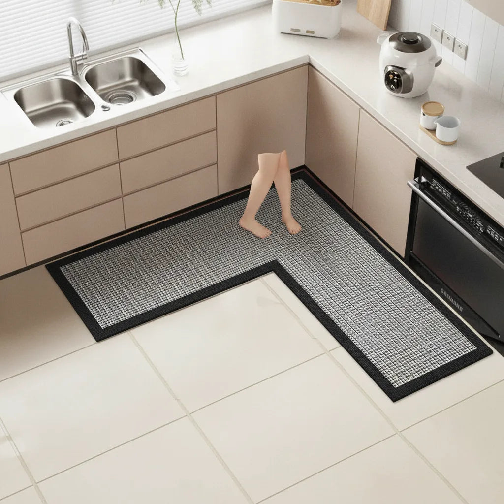Tapis de cuisine en L antidérapant