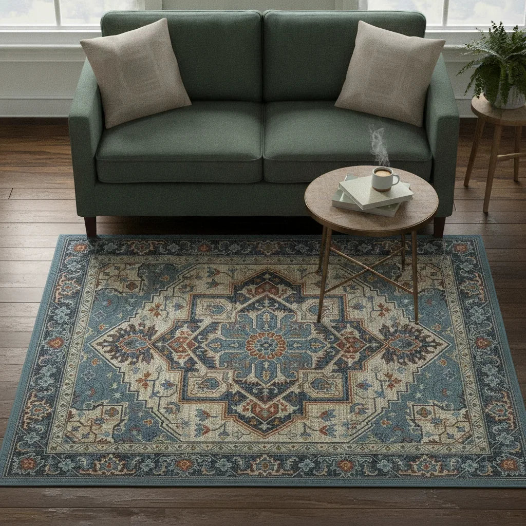 Tapis salon rétro américain lavable
