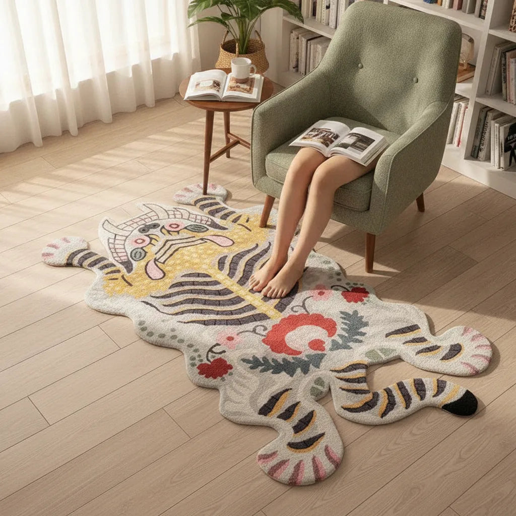 Tapis peau de tigre doux