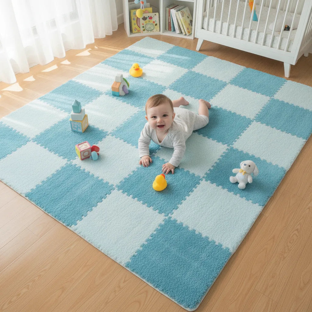 Tapis puzzle bébé dalles velours