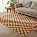 Tapis salon damier rétro tout doux