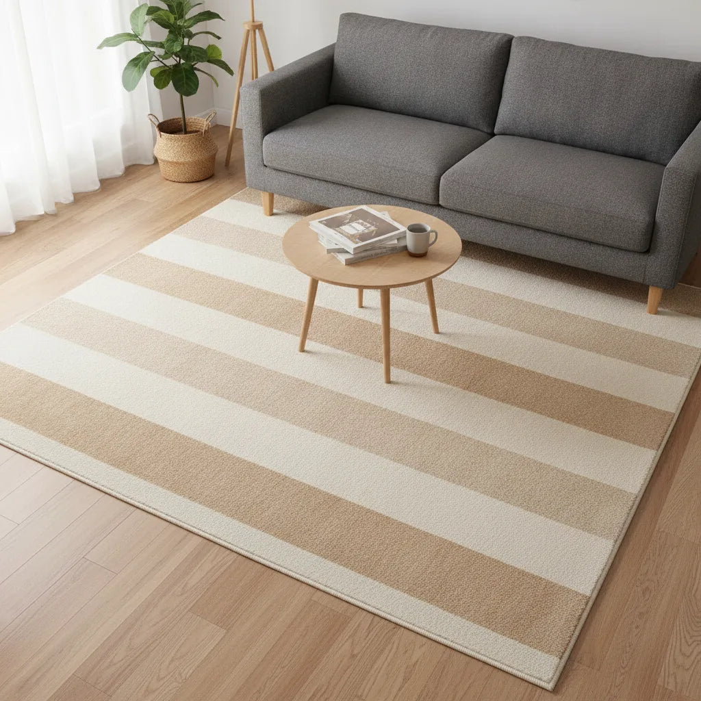 Tapis de salon rayé doux et épais
