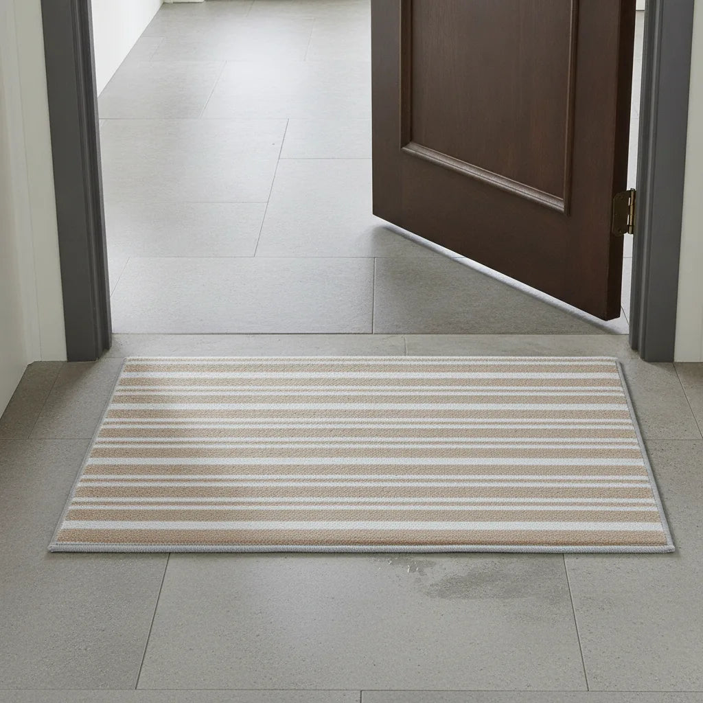 Tapis d'entrée demi-lune marron