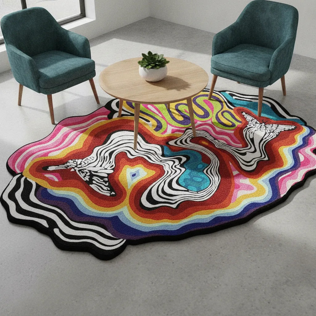 Tapis de salon forme libre doux