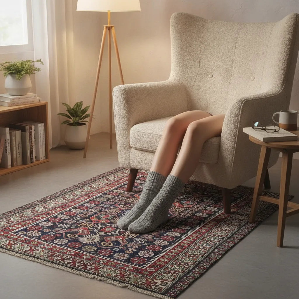 Tapis berbère kilim au motif oriental