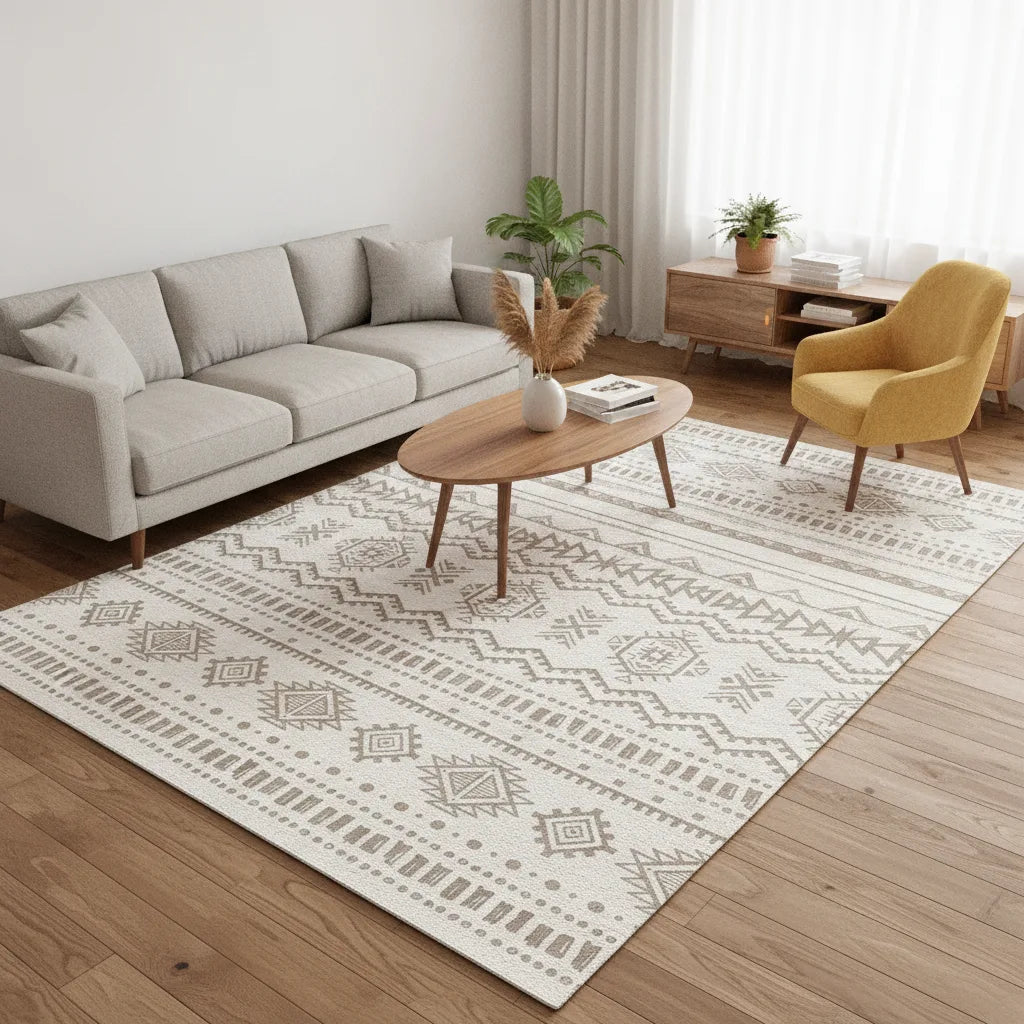 Tapis de salon bohème rétro