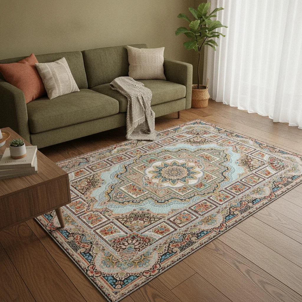 Tapis de salon bohème persan