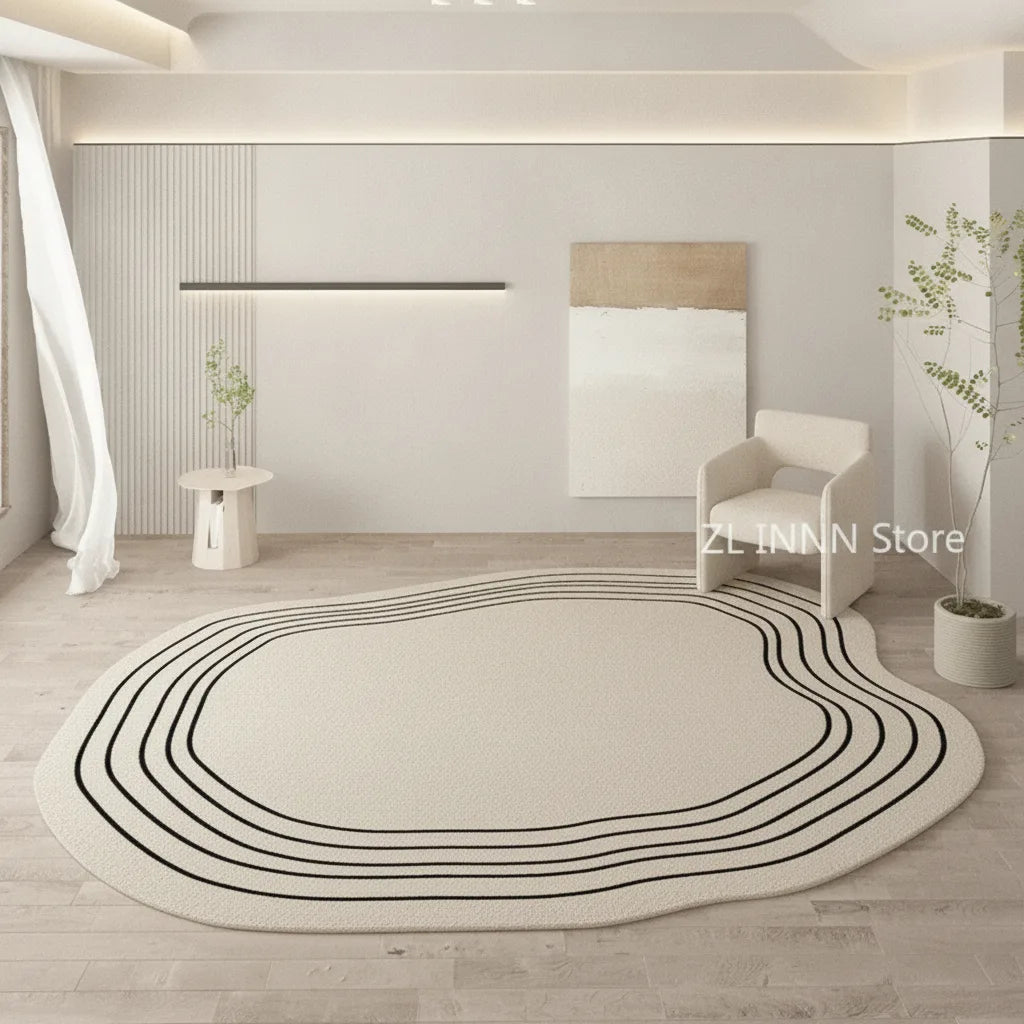 Tapis ovale crème doux et moelleux