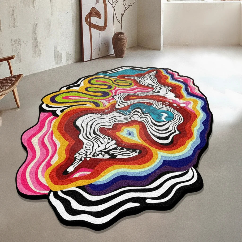 Tapis de salon forme libre doux