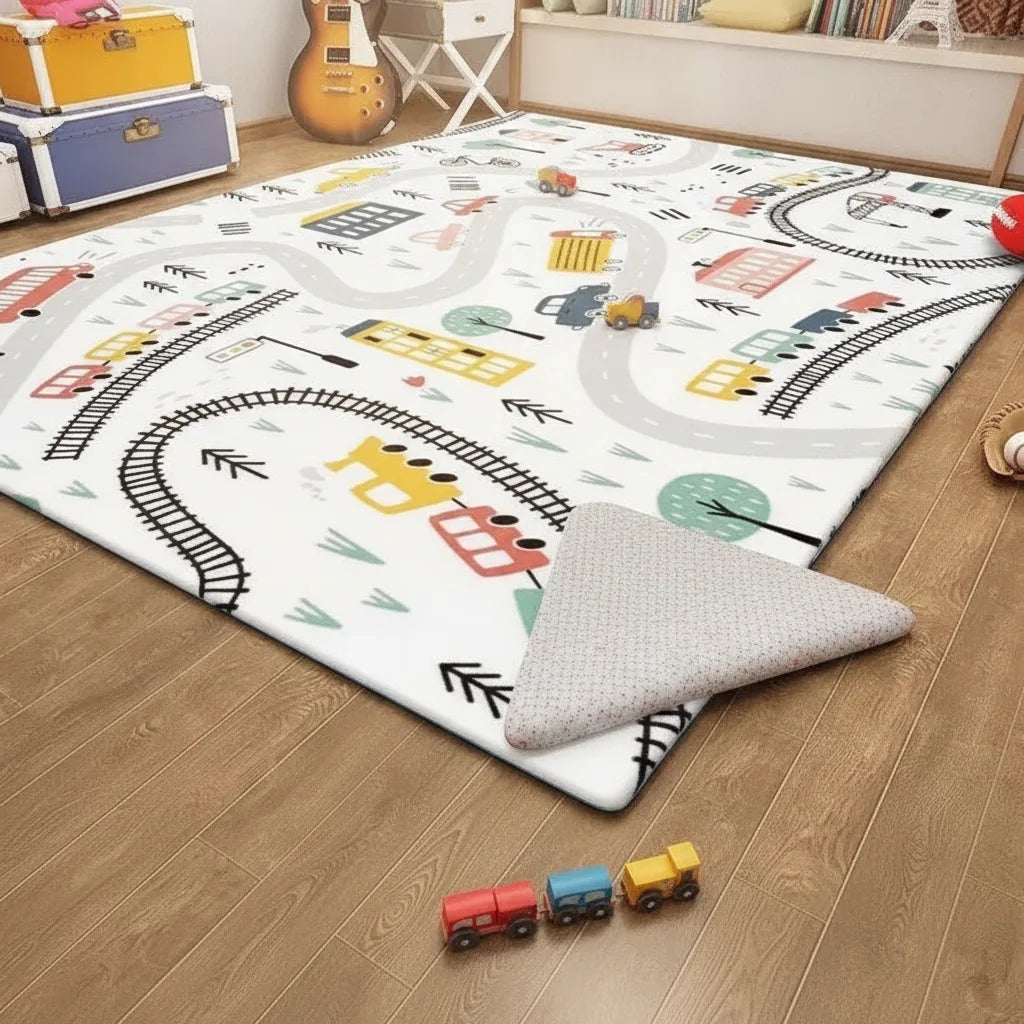 Tapis de jeu circuit voitures enfant