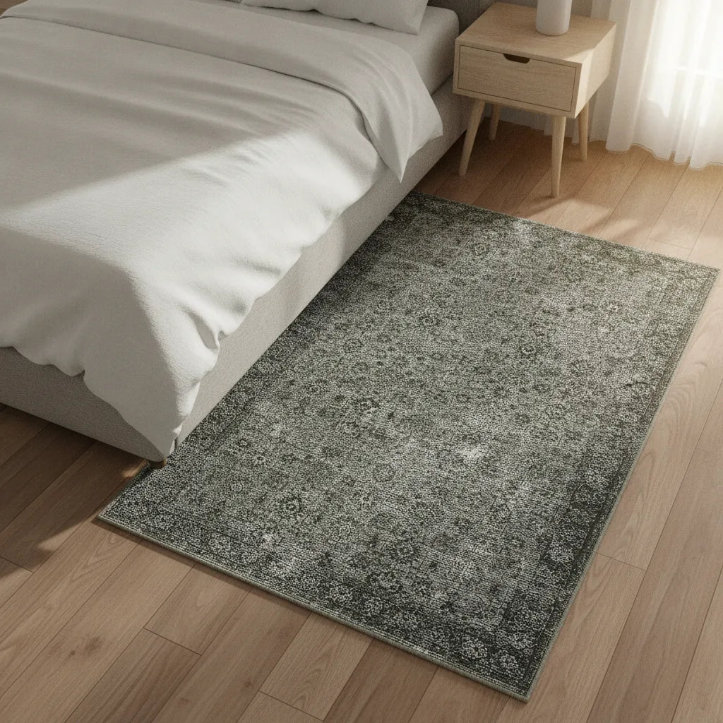 Tapis vintage délavé très fin