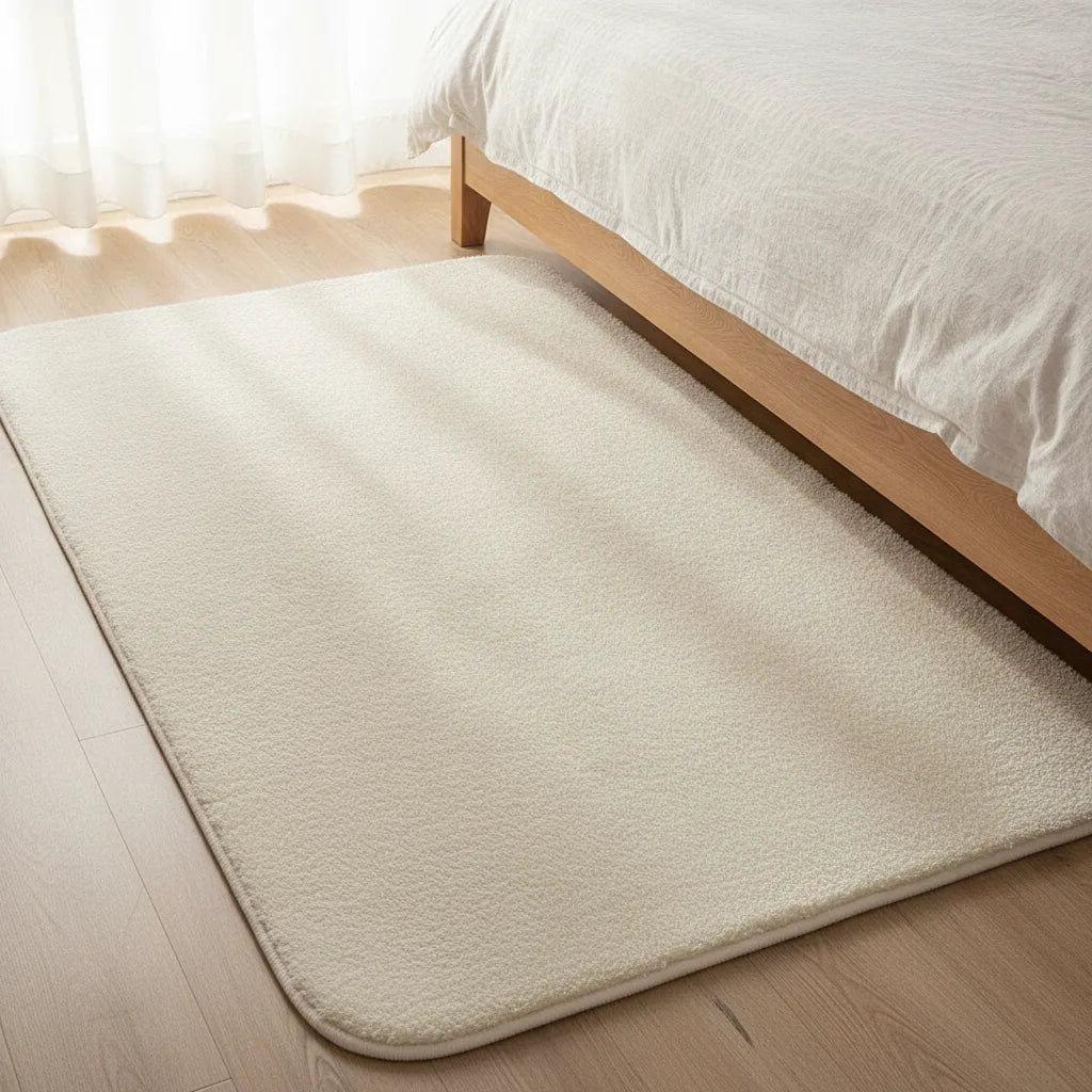 Tapis de chevet crème moelleux
