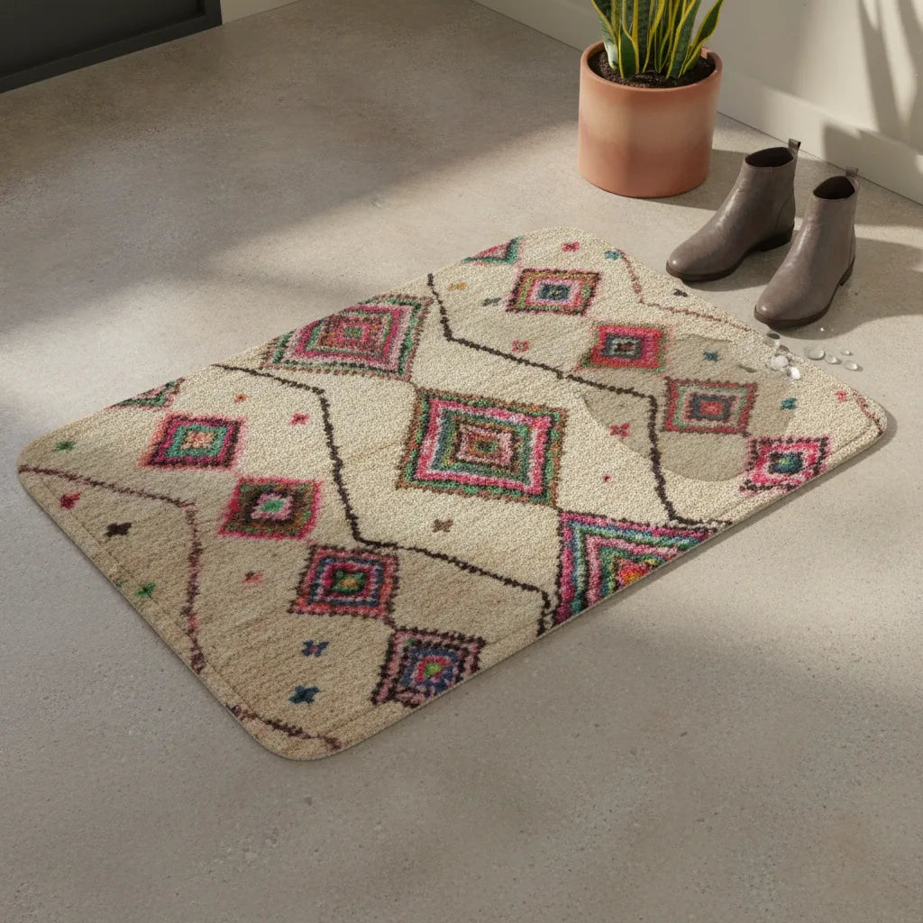Tapis d'entrée berbère bohème