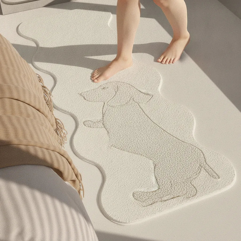 Tapis de chevet teckel tout doux