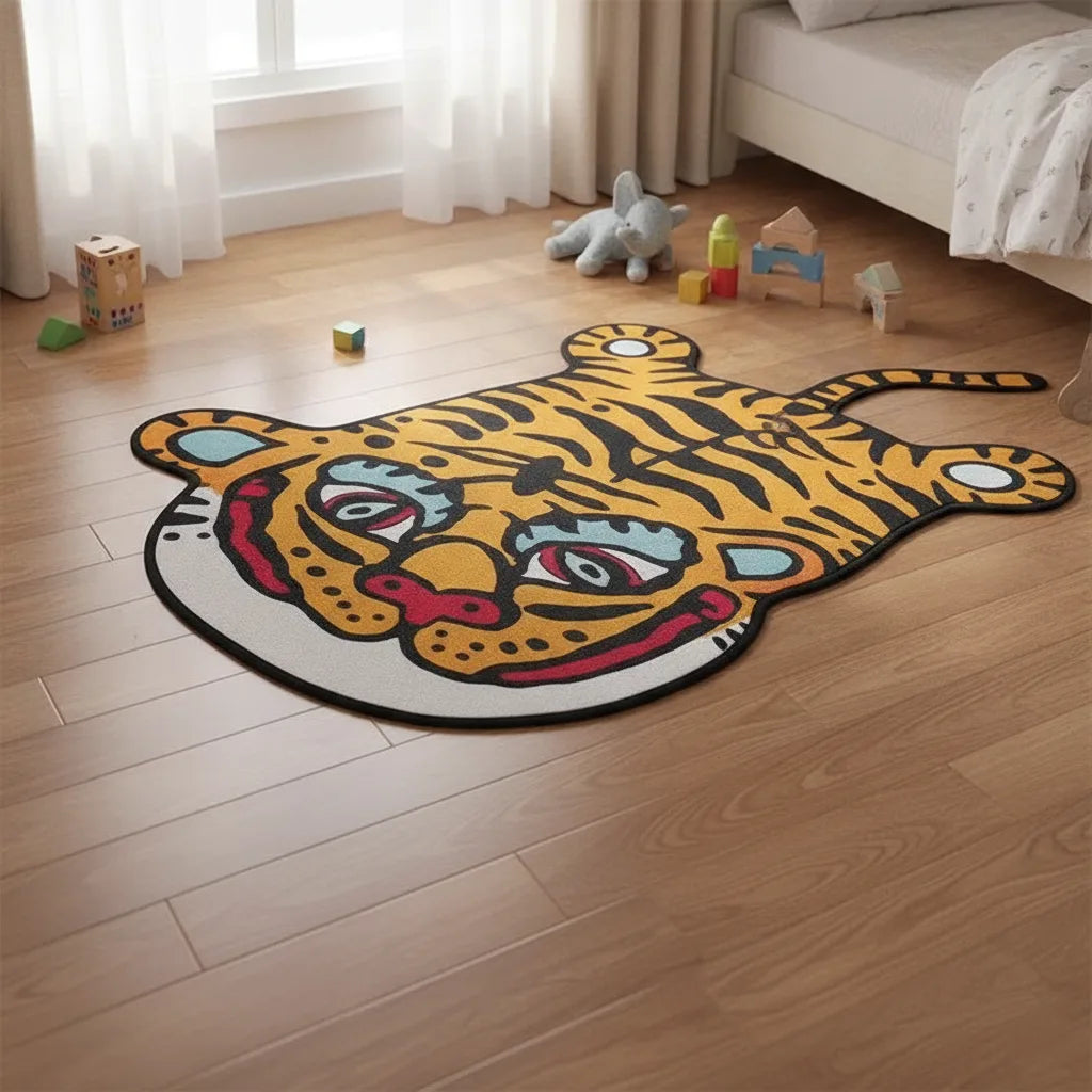 Tapis enfant tigre dessiné