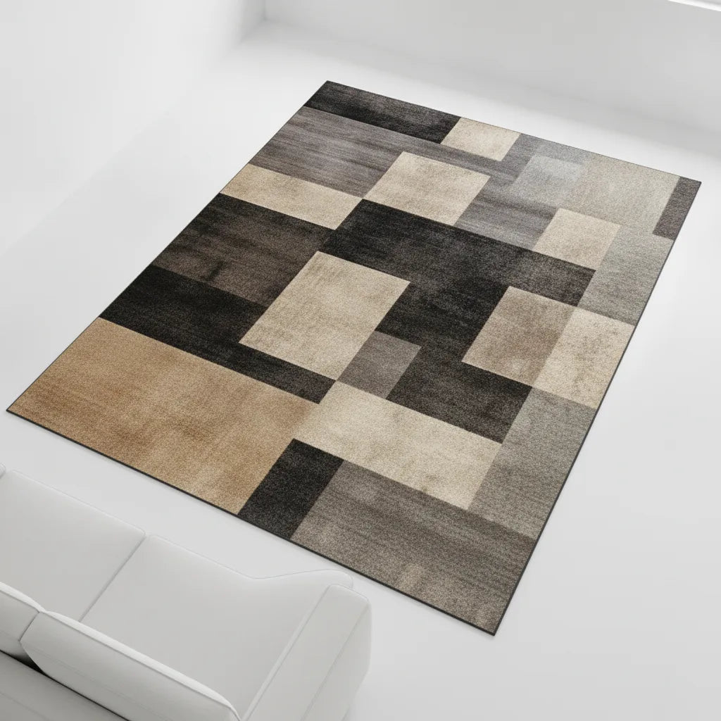 Tapis salon abstrait en feutre doux