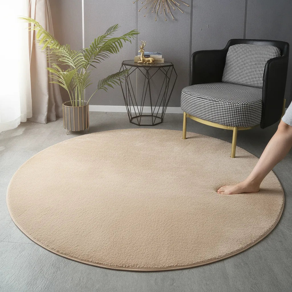 Tapis rond velours doux et épais