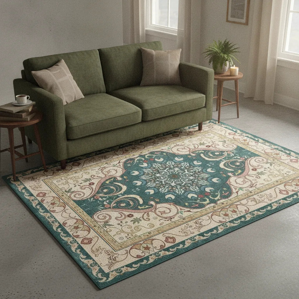 Tapis salon rétro américain lavable