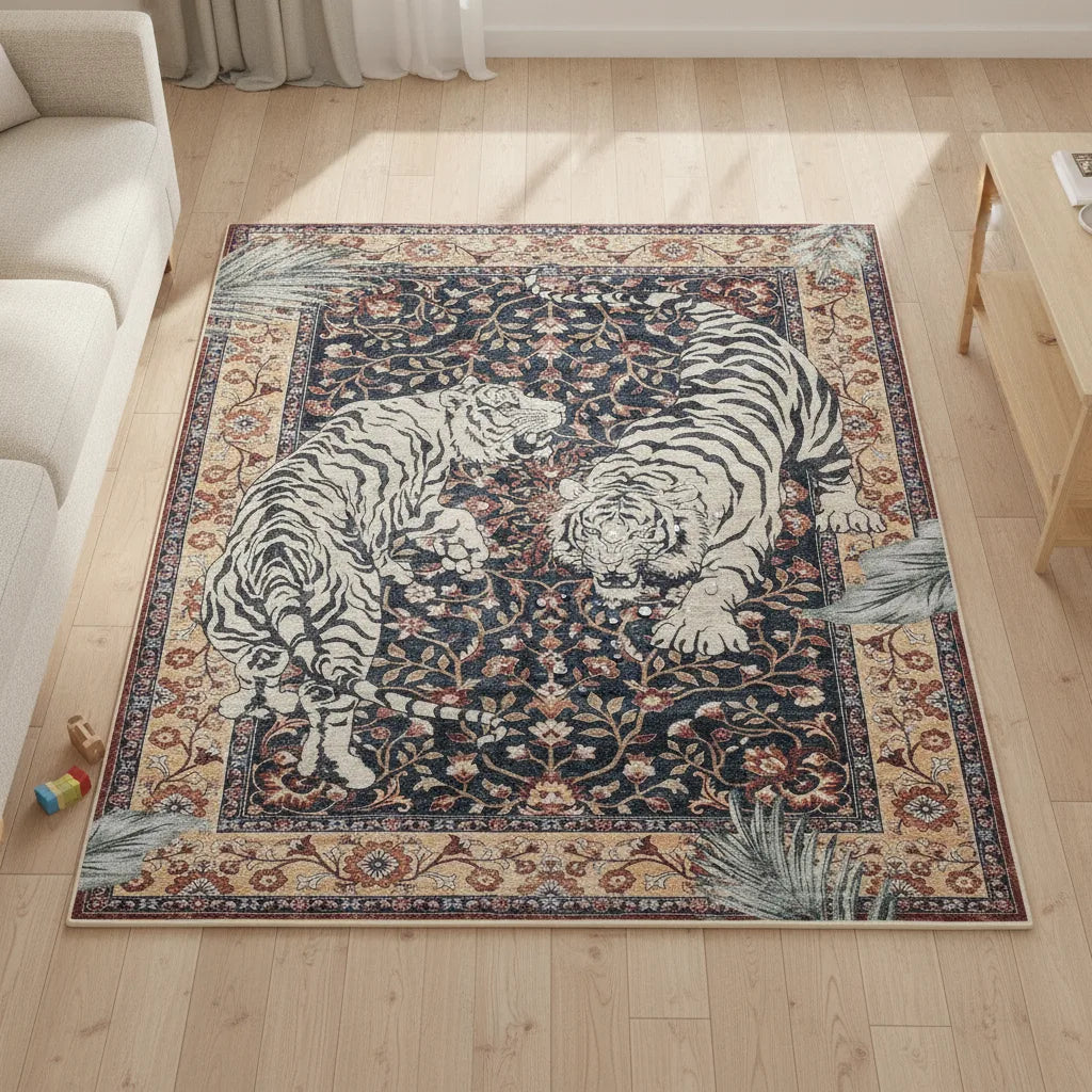 Tapis de salon jungle tigre