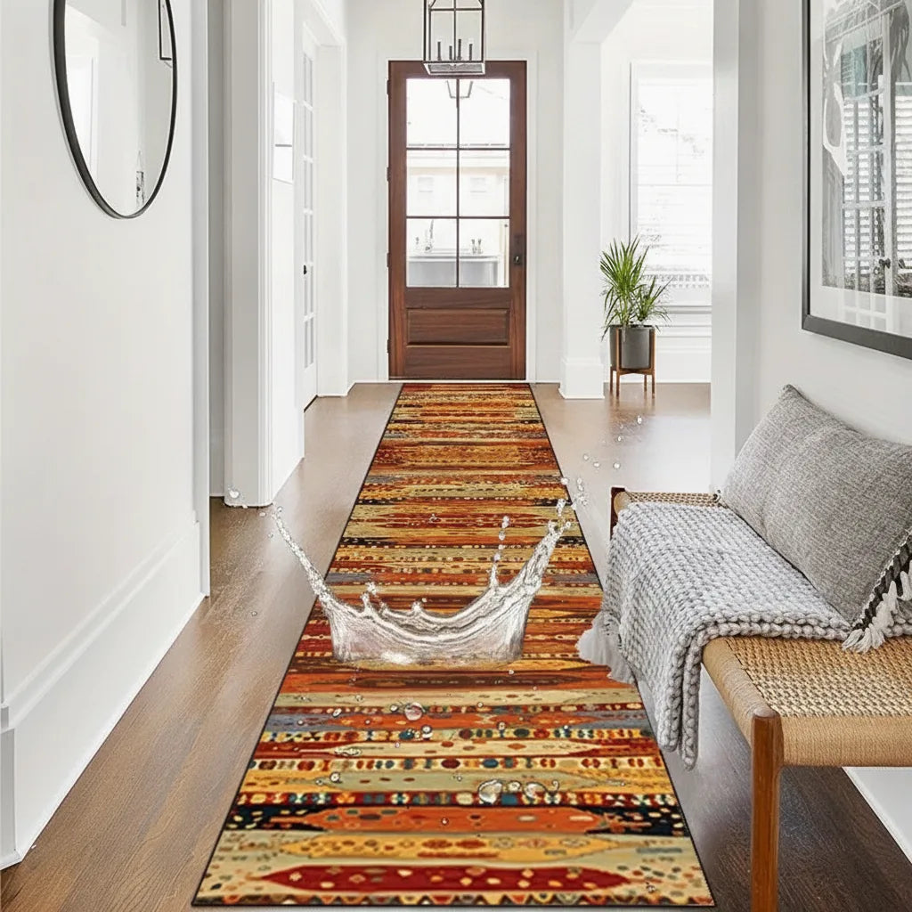 Tapis de couloir bohème tissage plat