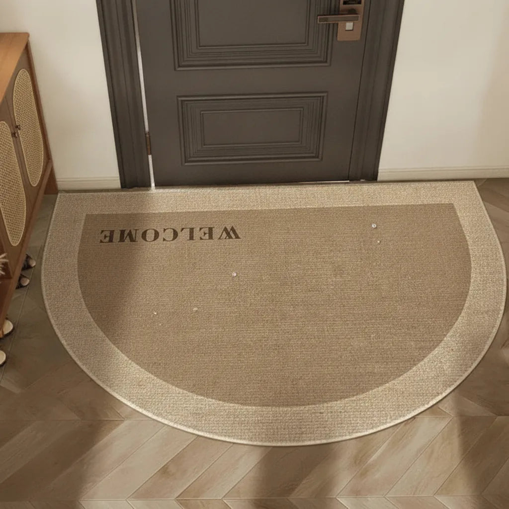 Tapis d'entrée demi-lune marron