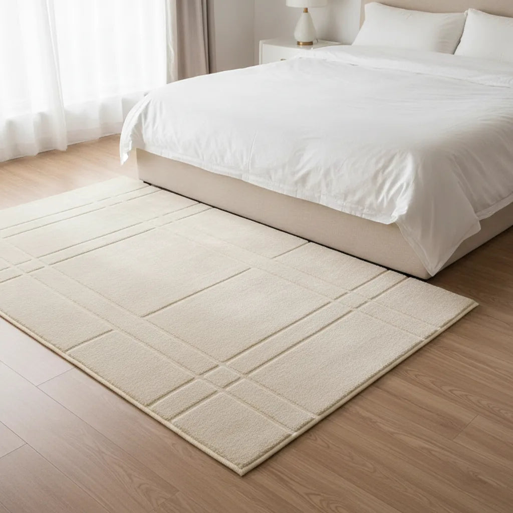 Tapis de chambre crème moelleux