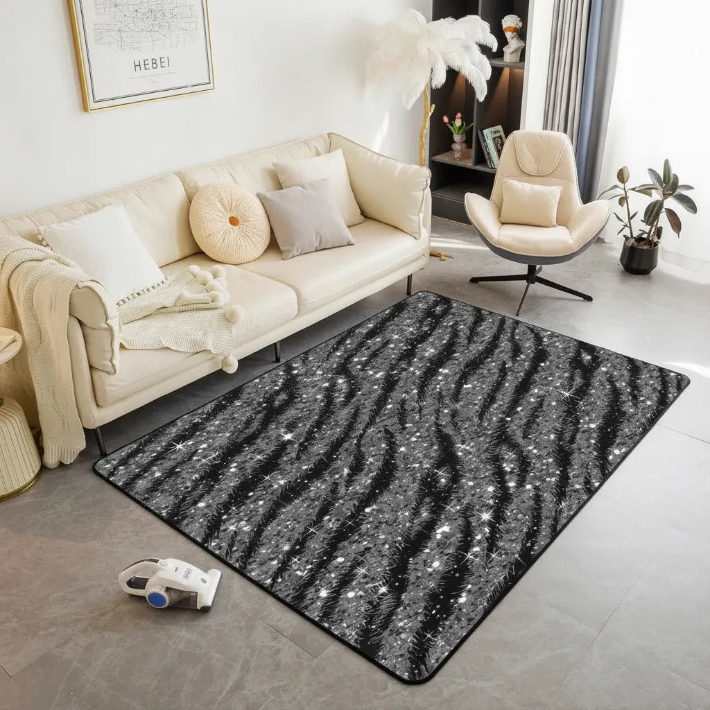 Tapis salon bohème à motif de vagues