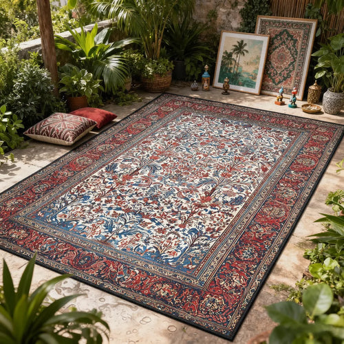 Tapis d'extérieur boho fleuri