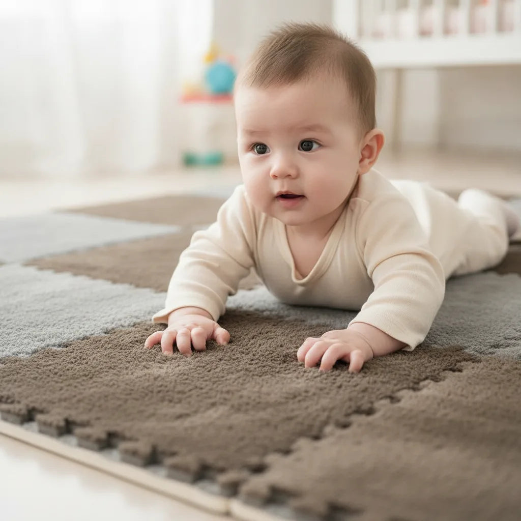 Tapis puzzle bébé dalles velours